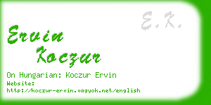 ervin koczur business card